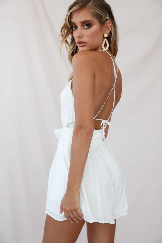 Belle Fit and Flare Romper White