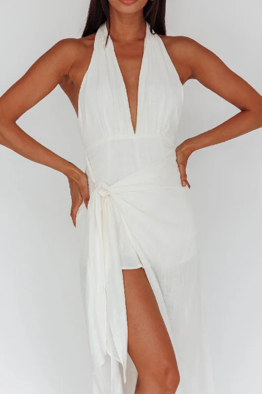 La Habra Halterneck Romper White