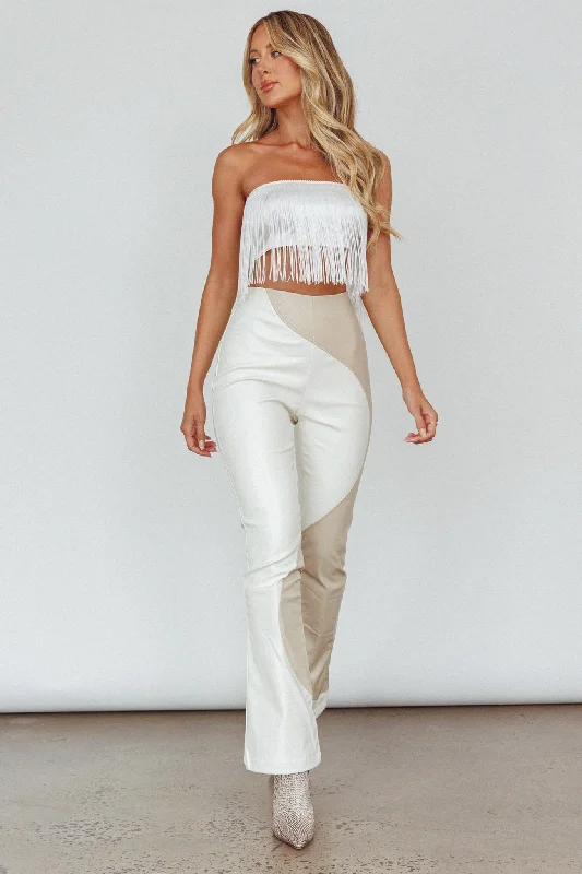 Miss Daisy Fringe Crop Top White