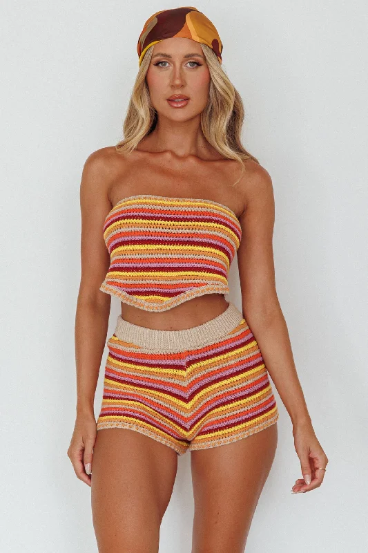 Pacific Knit Shorts Tangerine Mixed