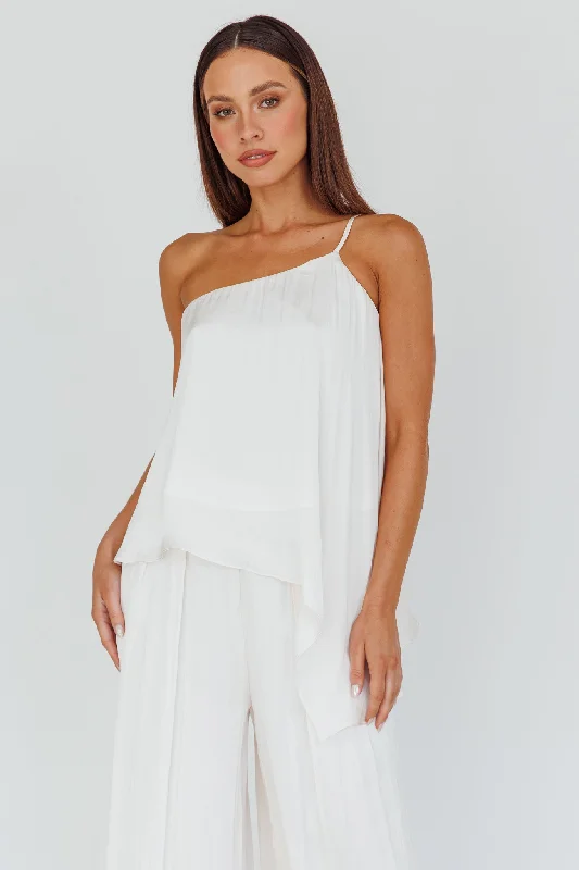 Pollina One Shoulder Top Cream