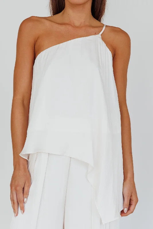 Pollina One Shoulder Top Cream