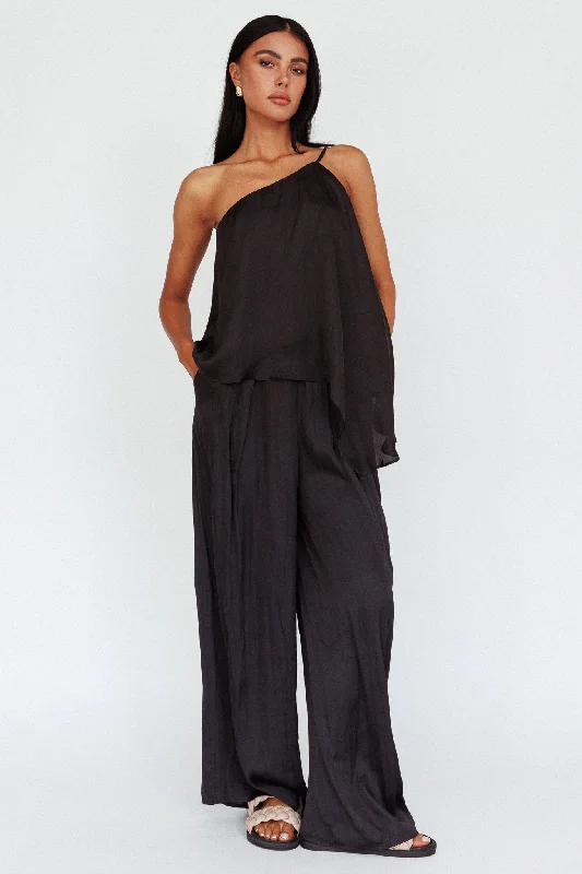 Pollina Wide Leg Pants Black