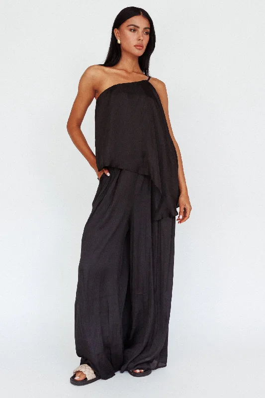 Pollina Wide Leg Pants Black