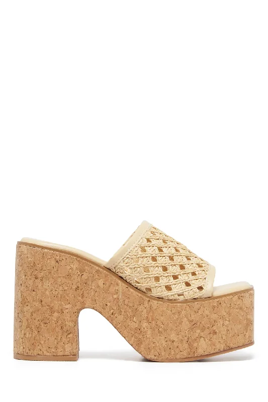 THERAPY Delirium Platform Heel Raffia Natural