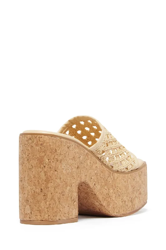 THERAPY Delirium Platform Heel Raffia Natural