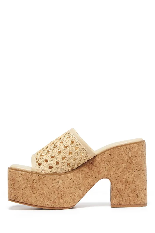 THERAPY Delirium Platform Heel Raffia Natural