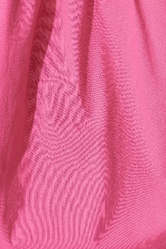 Amalie Midi Dress In Hot Pink Cotton