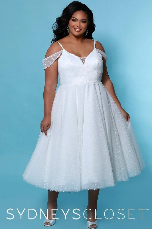 Ivory 20 Sydneys Closet Off Shoulder Short Wedding Dress Sale