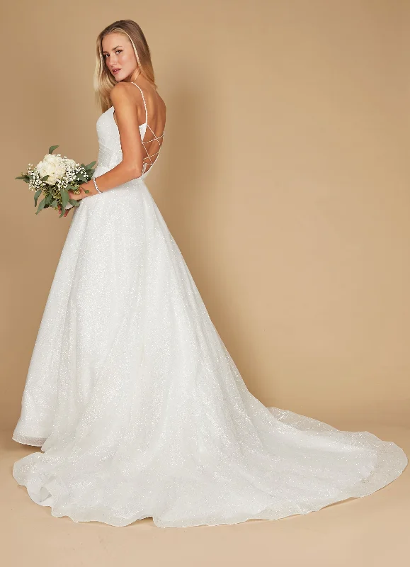 Long Spaghetti Strap Wedding Dress