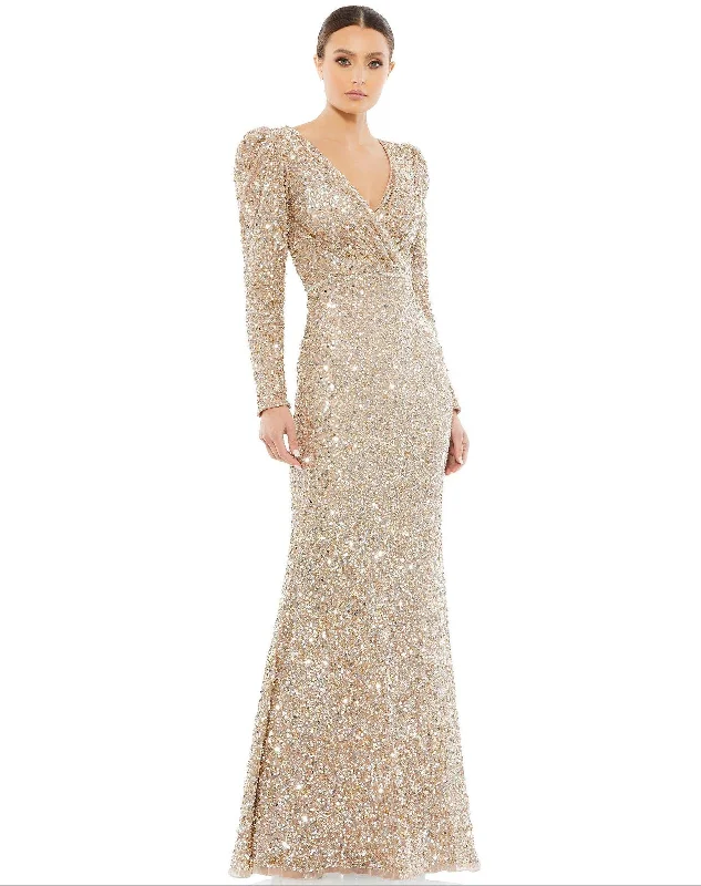 Mac Duggal 5510 Long Sleeve Sequins Formal Dress