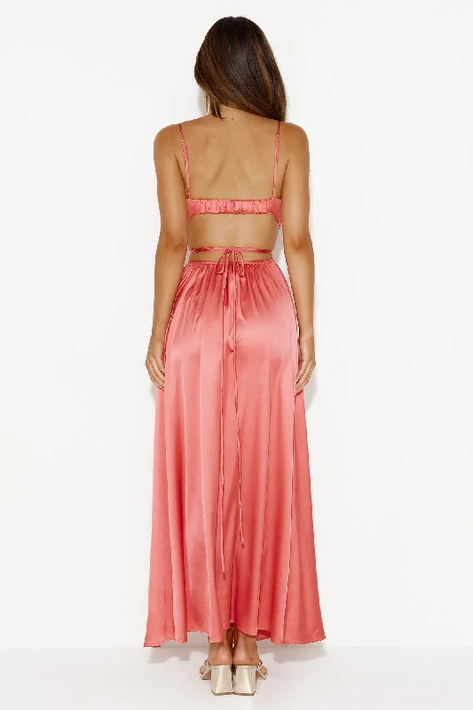 Nights In LA Satin Maxi Dress Pink