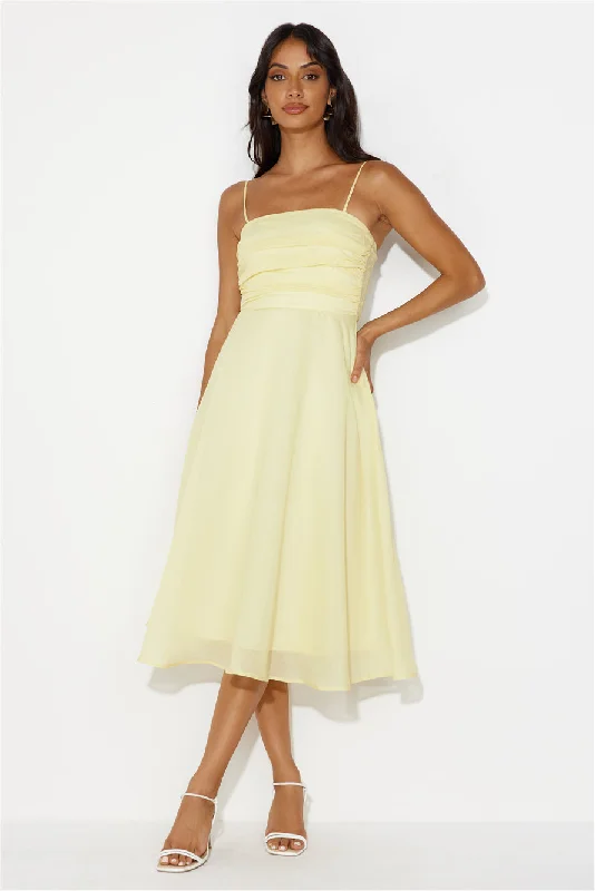 Perfect Wonderland Midi Dress Yellow