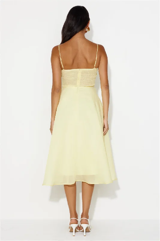 Perfect Wonderland Midi Dress Yellow