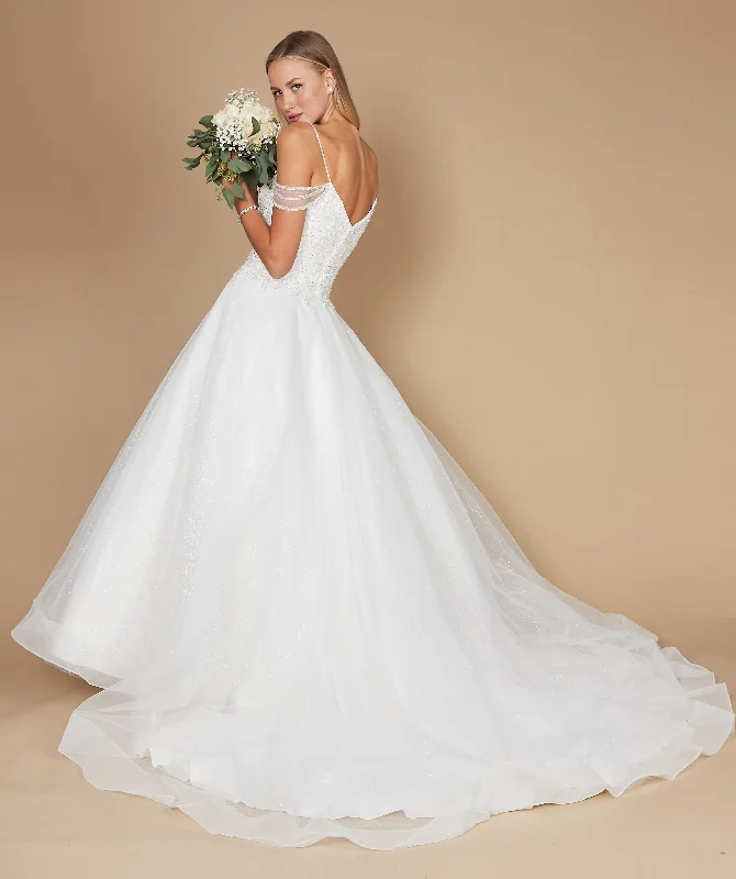 Plus Size Long Off Shoulder Wedding Gown