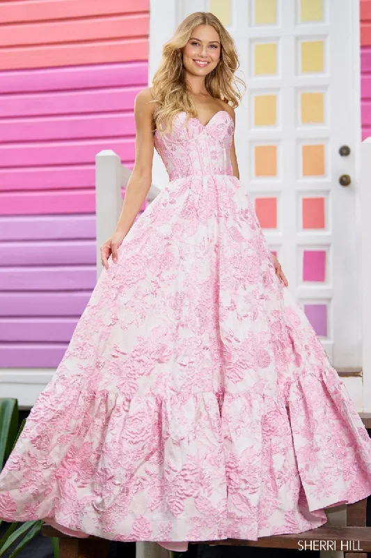 Sherri Hill Floral Brocade Prom Dress 56055