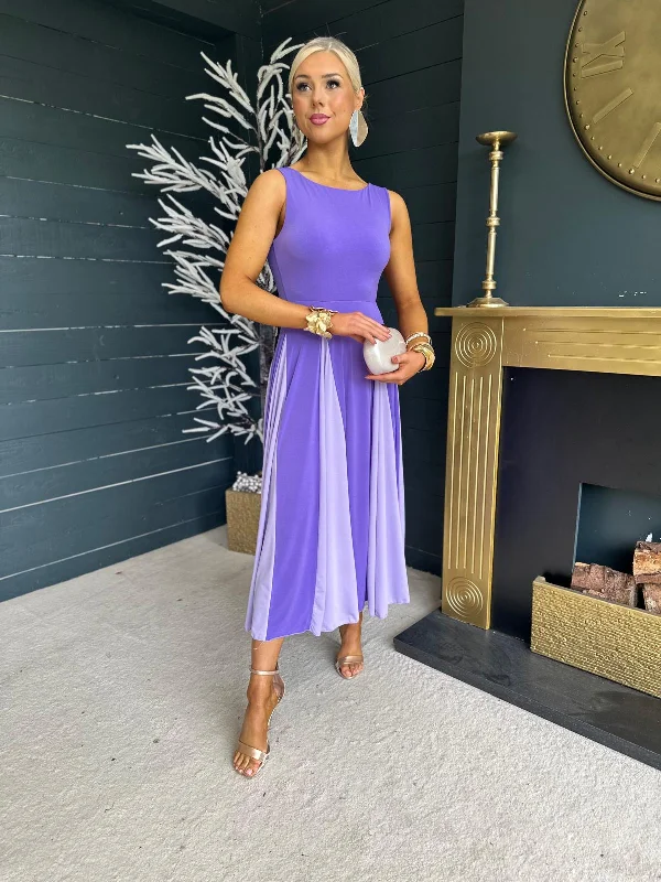 Sophia 2 Tone Shift Dress Purple