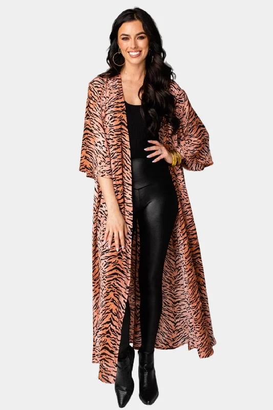 Alix Maxi Length Duster - Siberian Tiger