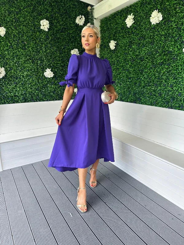 Elizabeth Detailed Occasion Dress Violet