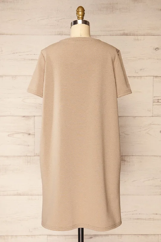 Jerzey Taupe | T-Shirt Dress w/ Pockets