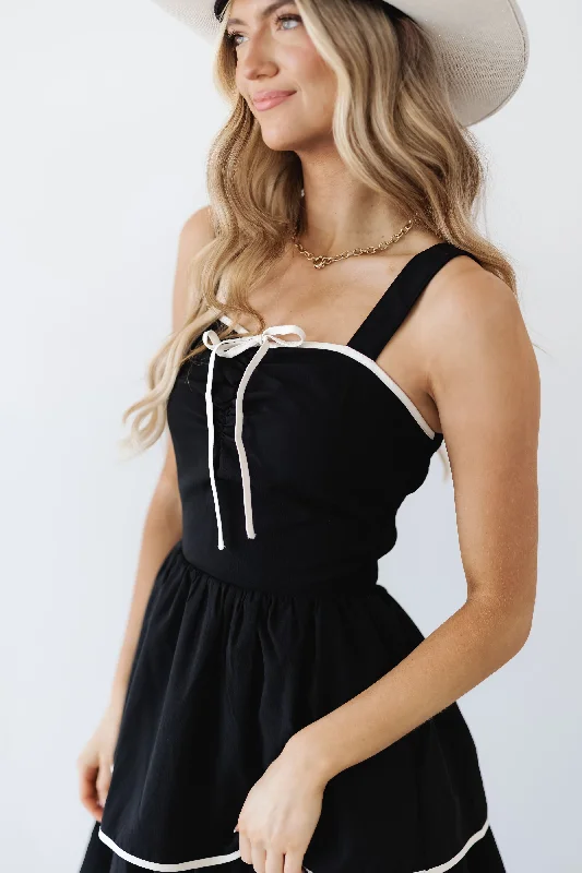 Charleston Charm Dress - Black/Cream