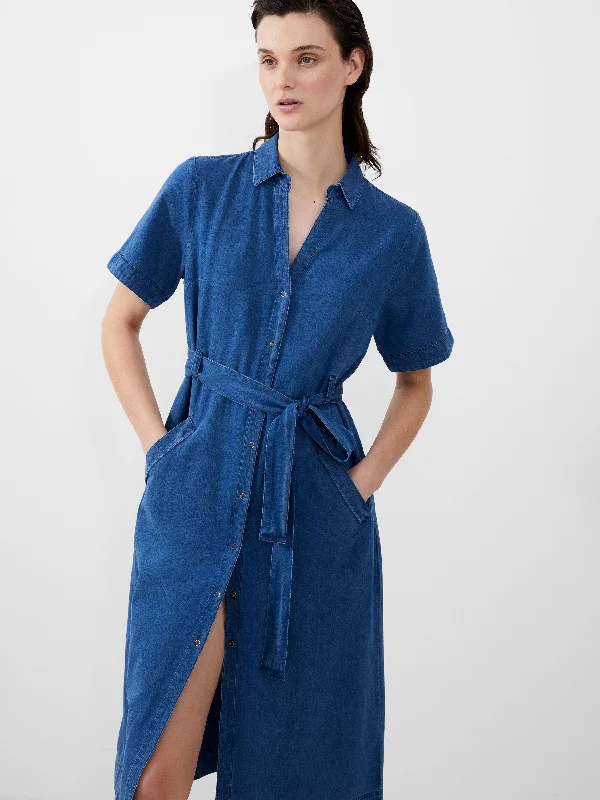 Zaves Chambray Denim Dress